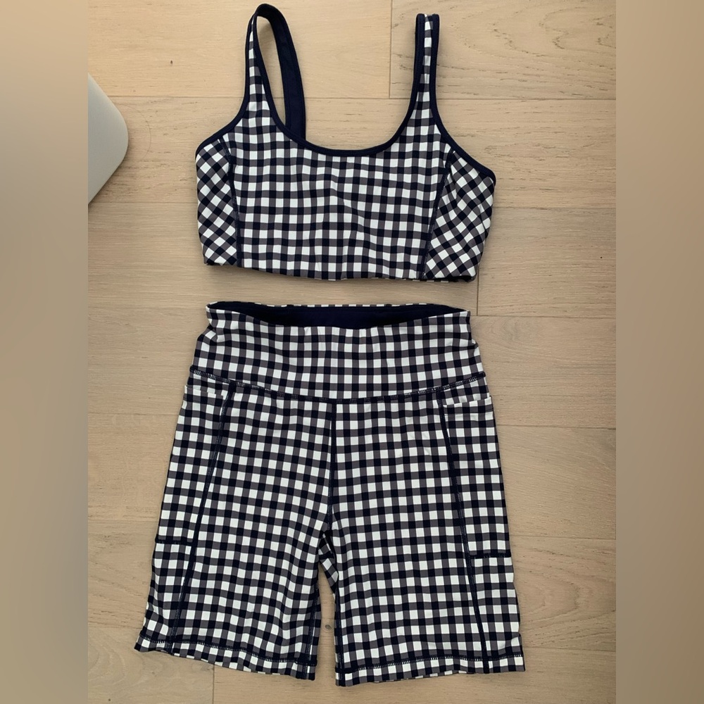 Draper James Black & White Gingham Active Set